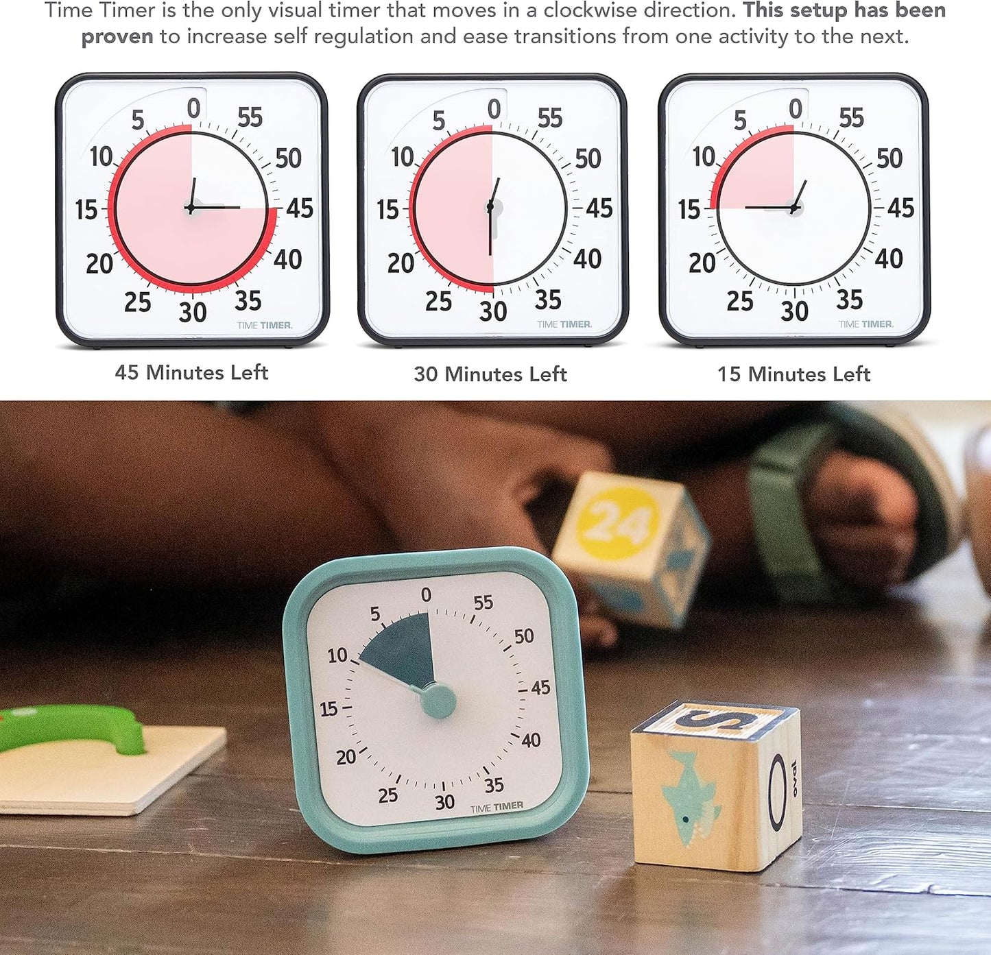 Time Timer MOD 60-Minute Visual Timer, Home Edition, Silent Operation, Study Tool for Homeschool and Office Use (Pale Shale)