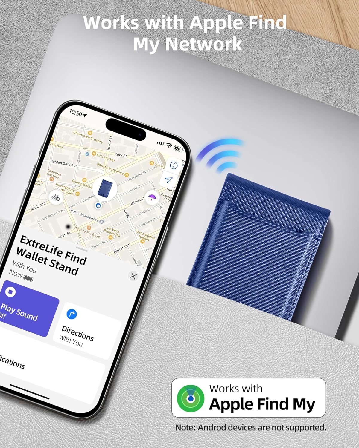 ExtreLife for Magsafe Wallet, Works with Apple Find My, 6 Cards Holder