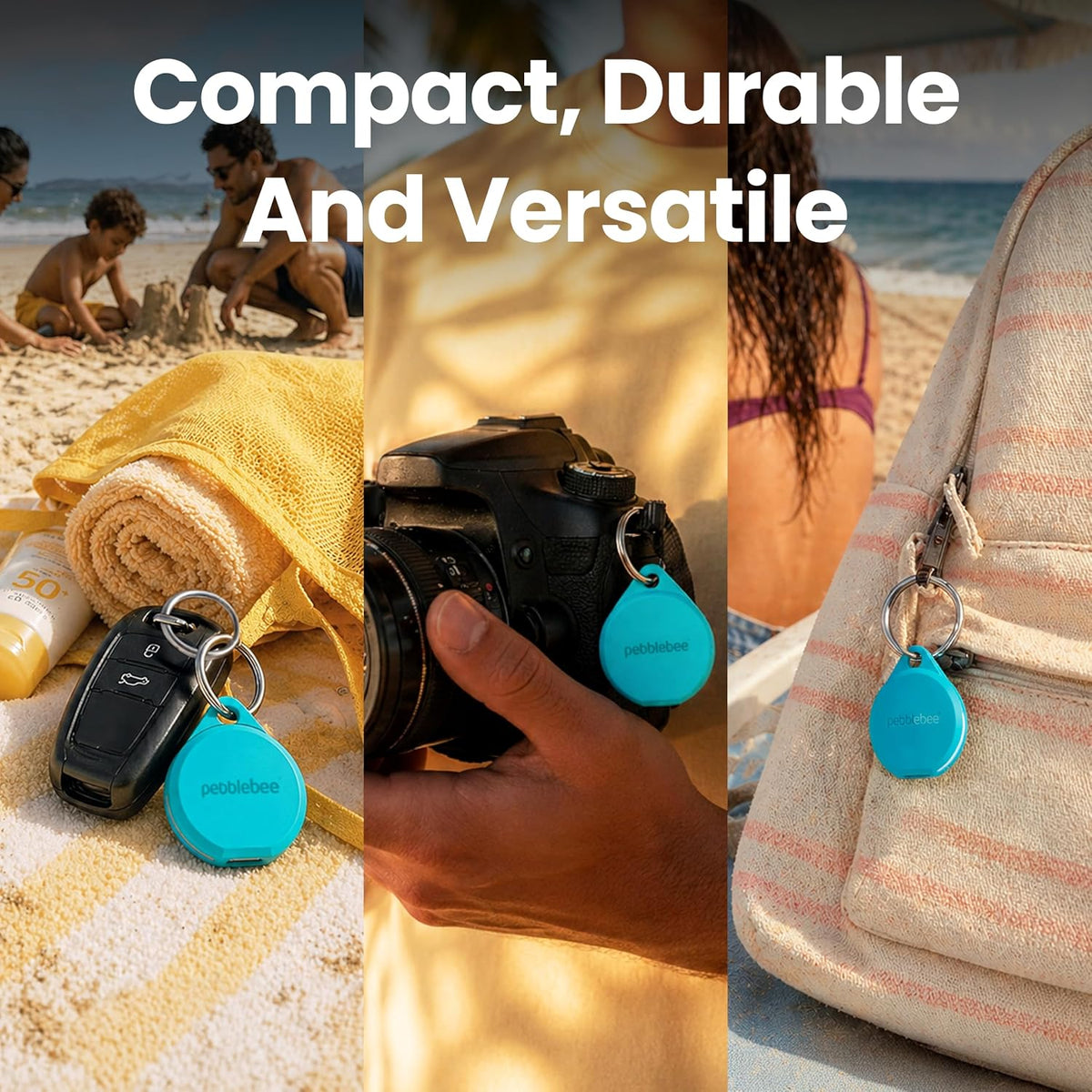 Pebblebee Clip 5 Bluetooth Tracker Tag for Keys & Bags, 130dB Siren