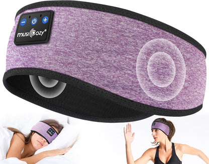 MUSICOZY Sleep Headphones Bluetooth 5.4 Headband, Wireless Earphones Music Sleep Earbuds Sleeping Eye Mask with HD Stereo Speakers for Workout Running Travel Yoga, Ideal Gifts for Men Women Mom Dad
