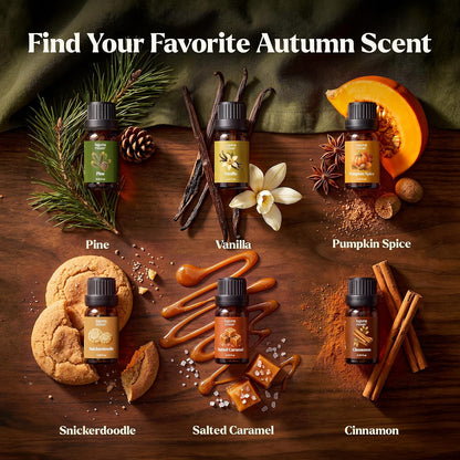 Lagunamoon Essential Oils Aromatherapy Set - 6 Oils for Diffusers, Home Care, Candle Making Scents, Fragrance, Humidifiers, Gifts - Peppermint, Tea Tree, Lavender, Eucalyptus, Orange (10mL)