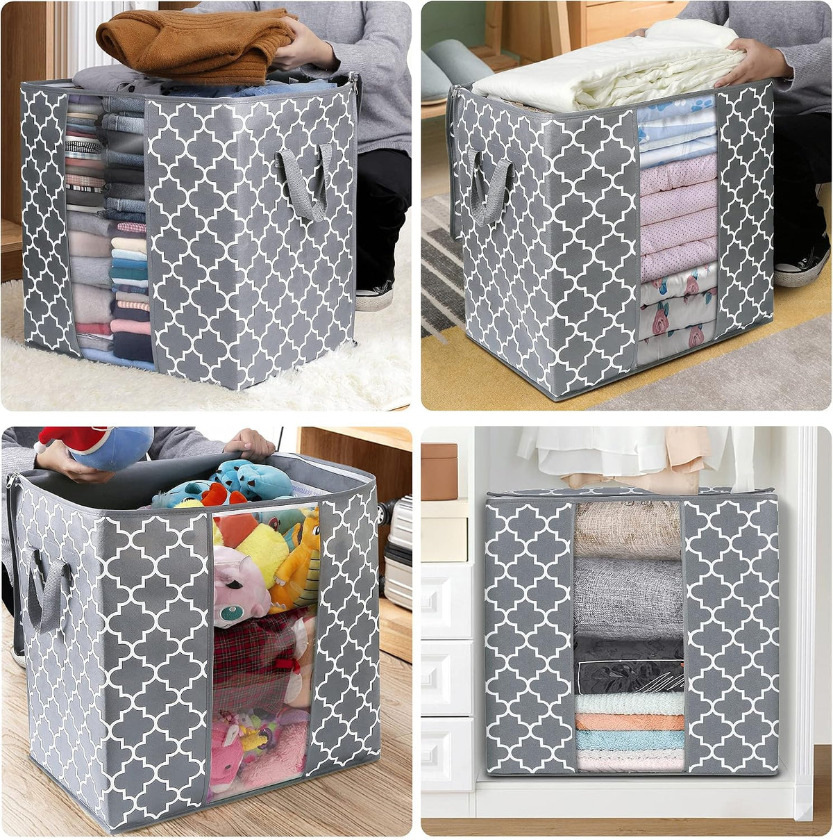 Storage Bags 3 Pack 100L Clothes Organization and Storage Containers