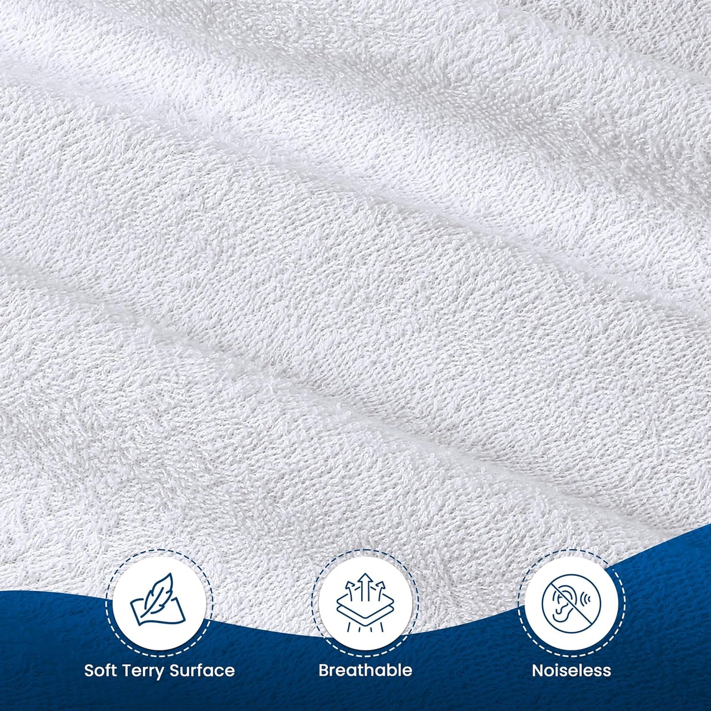 Queen Size Mattress Protector Waterproof, Premium 200 GSM Terry Mattress Cover, Soft & Breathable Bed Cover, Fitted Sheet Style Stretchable Deep Pockets 17" by Utopia Bedding (White)
