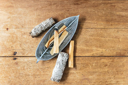 Triloka Large Recycled Aluminum Leaf Incense Holder