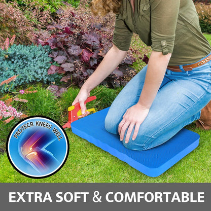 HOOPLE Extra Thick Kneeling Pad, Soft Foam Kneeling Cushion, Waterproof Gardening Knee Pads, Lightweight Knee Mat for Bathing, Workout Supplies, Exercise Yoga, Garden Work Gifts 17.5 x 11x 1 in, Blue