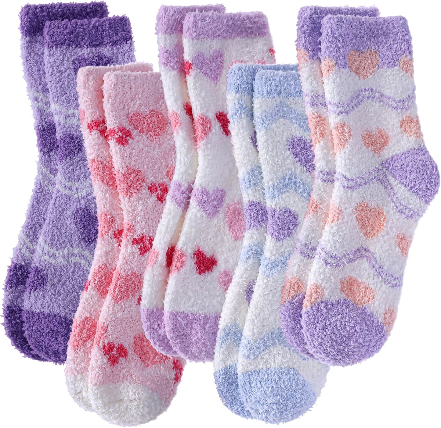 LINEMIN Womens Fuzzy Socks Cozy Fluffy Winter Warm Slipper Socks Microfiber Soft Home Sleeping Socks