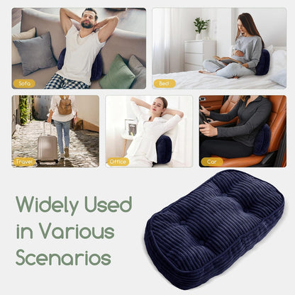 HIGOGOGO Lumbar Support Pillow for Recliner Chair/Accent Chair/Couch/Office Chair, Tufted Corduroy Back Support Cushion for Elderly, Recliner Cushions for Back Rest, Pain Relief, Reading, Brown