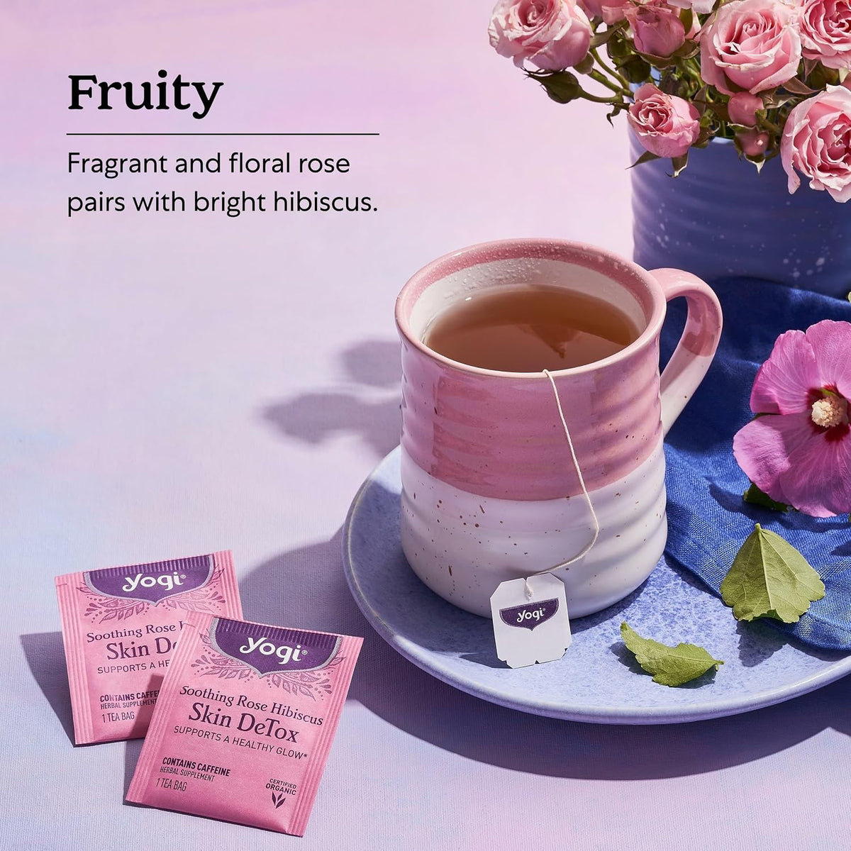 Yogi Soothing Rose Hibiscus Skin DeTox Tea, 16 Tea Bags (6 Pack)