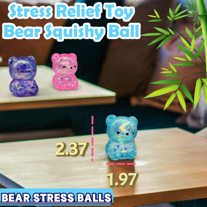 ZTATU Gummy Bear Squishy Fidget Toys (1PCS) Stress Balls for Adults Sugar Stress Ball，Sensory Toys Squishy Ball, Stress Relief Toy Squeeze Ball Party Favors for Kids, Easter Basket Stuffers