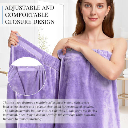 PJGGZ Towel Wrap for Women, Adjustable Button Quick Dry Absorbent Bath Wrap