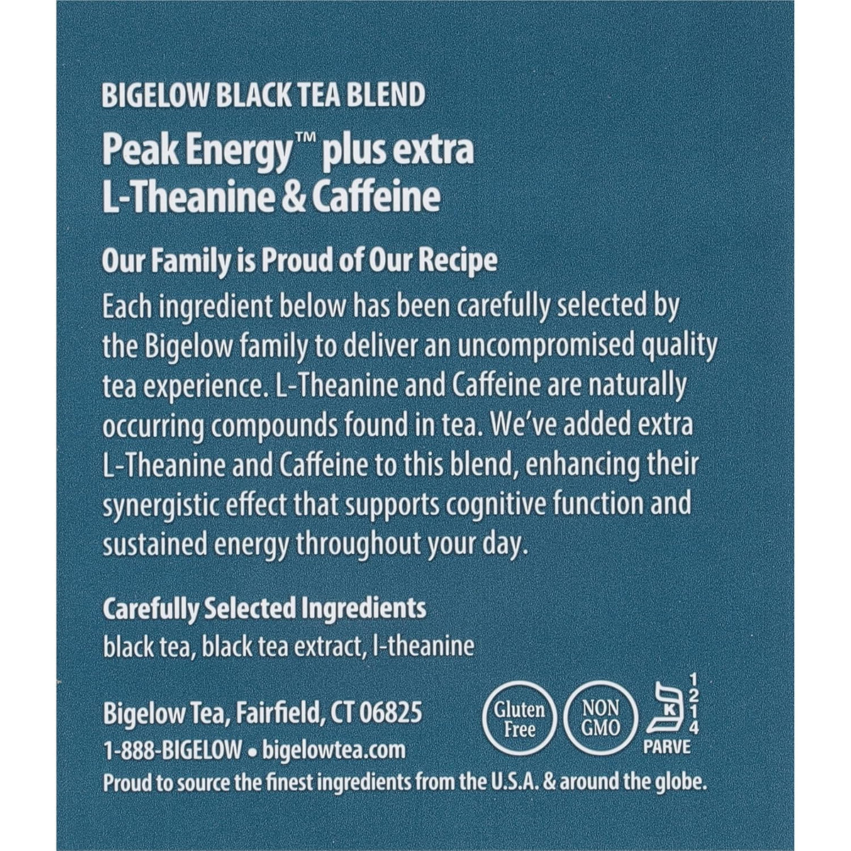 Bigelow Tea Peak Energy Plus Extra L-Theanine & Caffeine, 18 Count (Pack of