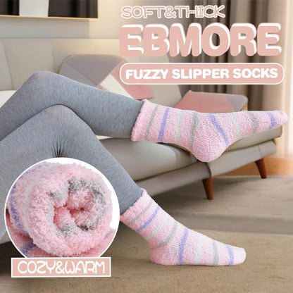 EBMORE Womens Fuzzy Socks Slipper Fluffy Cozy Comfy Cabin Plush Warm Winter Sleep Home Soft Socks