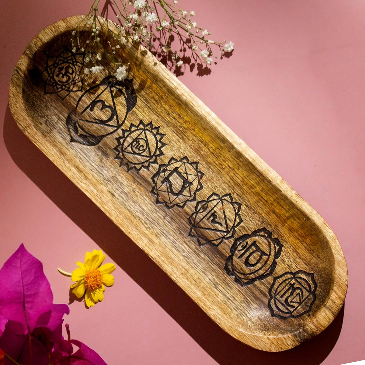 Incense Holder-Incense Burner/Ash Catcher-Handmade Wooden Insence Tray Home Decor 11x4x1.2 Inches