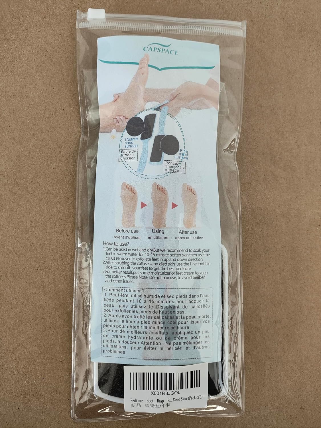 Pedicure Foot Rasp File Callus Remover, Double-Sided Colossal Foot Rasp Foot File And Callus Remover For Dead Skin (Pack of 4)