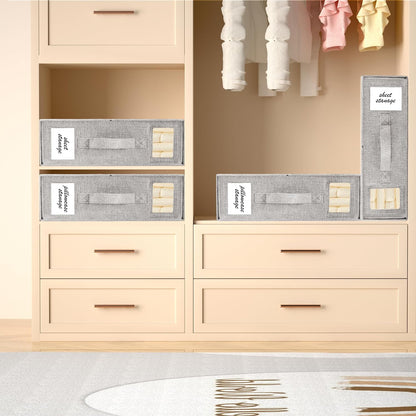 2-Pack Bed Sheet Organizers and Storage, Oxford Grey