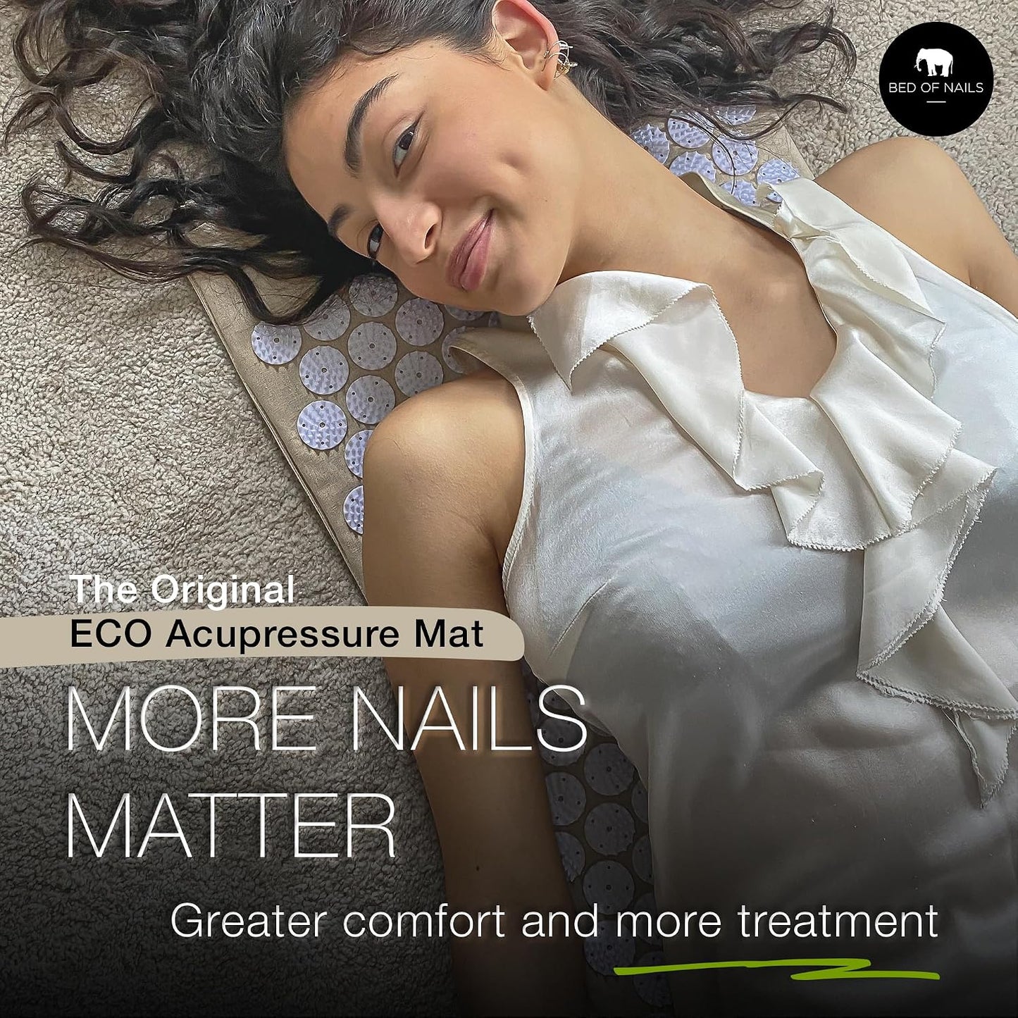 Bed of Nails ECO Set – Original Bon Acupressure Design with 10962 Precision Nails, Mat: 28.5 x 16.5 x 1", Pillow: 14.5 x 6 x 4"