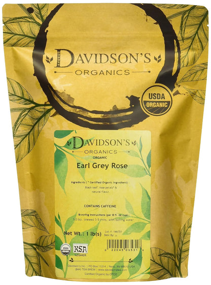 Davidson's Organics, Earl Grey Rose, Loose Leaf Tea, 16-Ounce Bag