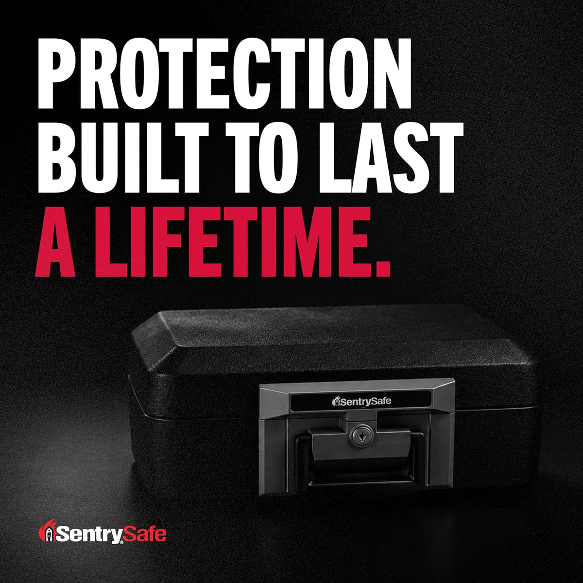 SentrySafe Fireproof Safe Box with Key Lock, Chest Safe with Carrying Handle to Secure Money, Jewelry, Documents, 0.25 Cubic Feet, 6.3 x 15.3 x 12.1 Inches, 1160