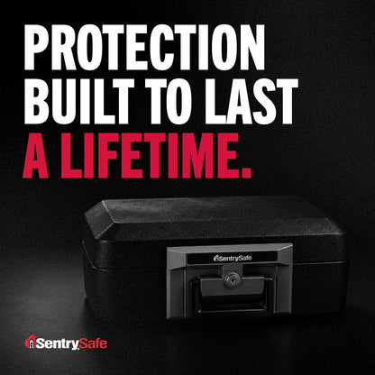 SentrySafe Fireproof Safe Box with Key Lock, Chest Safe with Carrying Handle to Secure Money, Jewelry, Documents, 0.25 Cubic Feet, 6.3 x 15.3 x 12.1 Inches, 1160