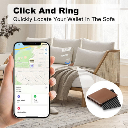 Wallet Tracker Card, Rechargeable, Works with Apple Find My