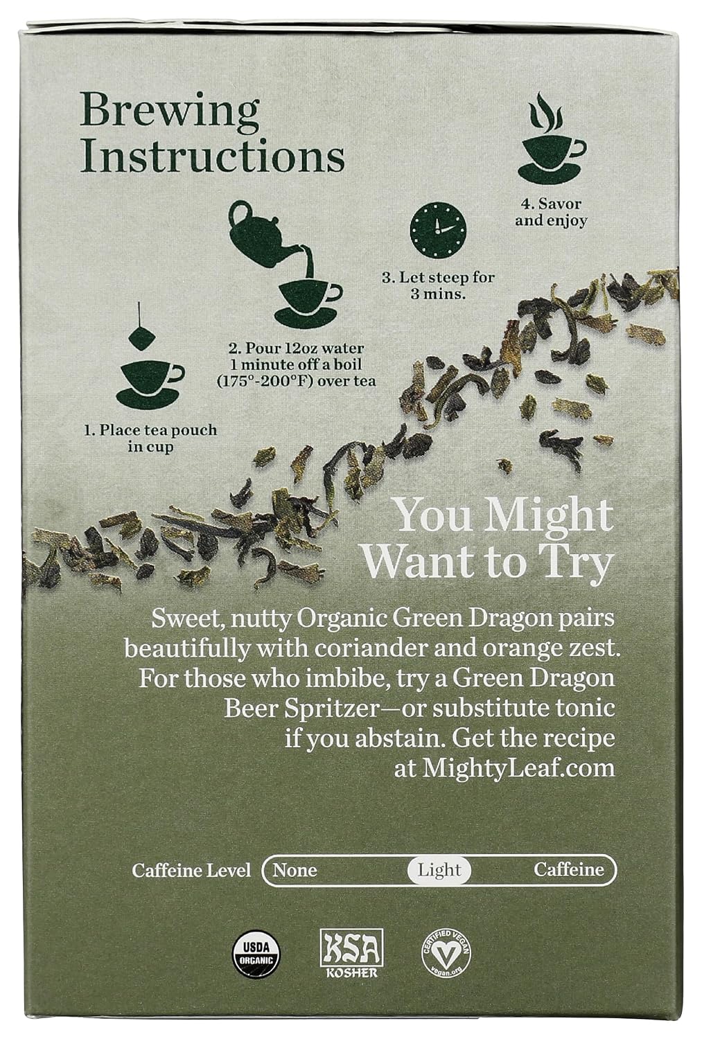Mighty Leaf Tea Organic Green Dragon Hand-Stitched Tea Bags, 15 ct