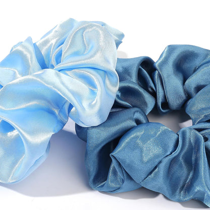 16 Pcs Scrunchies for Women - Black Satin Silk Scrunchies for Girls Hair Ties Elastics Bands Ponytail Holder Hair Accessories