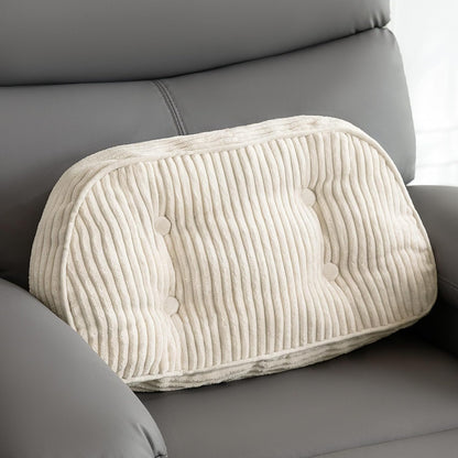HIGOGOGO Lumbar Support Pillow for Recliner Chair/Accent Chair/Couch/Office Chair, Tufted Corduroy Back Support Cushion for Elderly, Recliner Cushions for Back Rest, Pain Relief, Reading, Brown