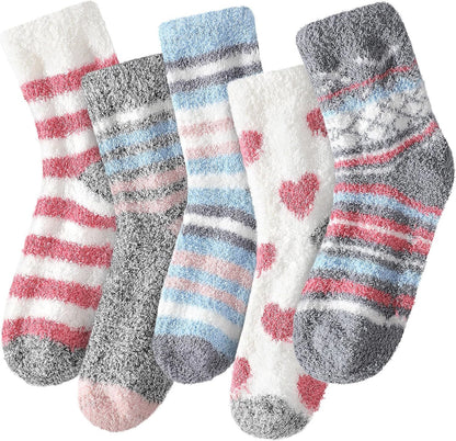 Premillow Womens Fuzzy Socks Fluffy Socks Women Winter Cozy Sock Warm Slipper Home Sleeping Sock for Women