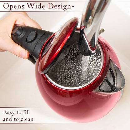Mixpresso Electric Kettle Temperature Control, Hot Water Kettle Electric, Cordless 1 Liter Capacity, Keep Warm & LED Indicator, Auto-Shutoff, Boil-Dry Protection, Stainless Steel Electric Kettle