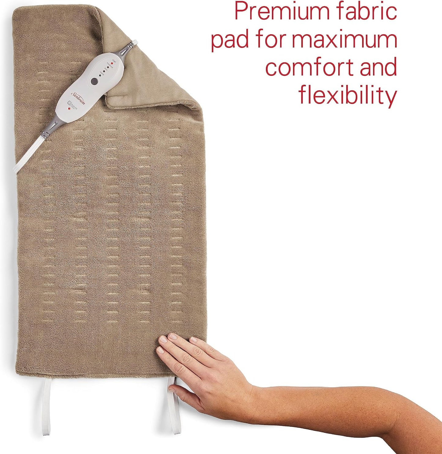 Sunbeam Premium Sunbeam Heating Pad with Compact Storage, Standard Size, Gray