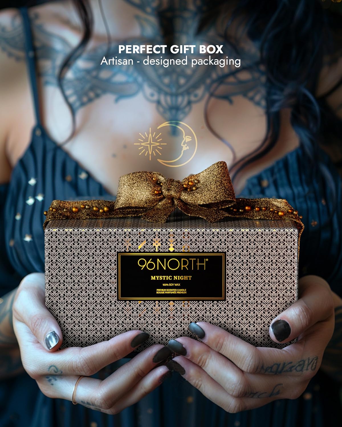 96NORTH Luxury Vanilla Soy Candles | Large 3 Wick Jar Candle | Up to 50 Hours Burning Time | 100% Natural Soy Wax | Relaxing Aromatherapy Aesthetic Candle | Housewarming Gift for Men and Women