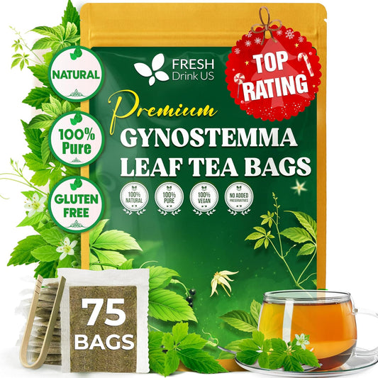FreshDrinkUS, Premium Gynostemma Tea Bag, 75 Count, Pure, Caffeine Free