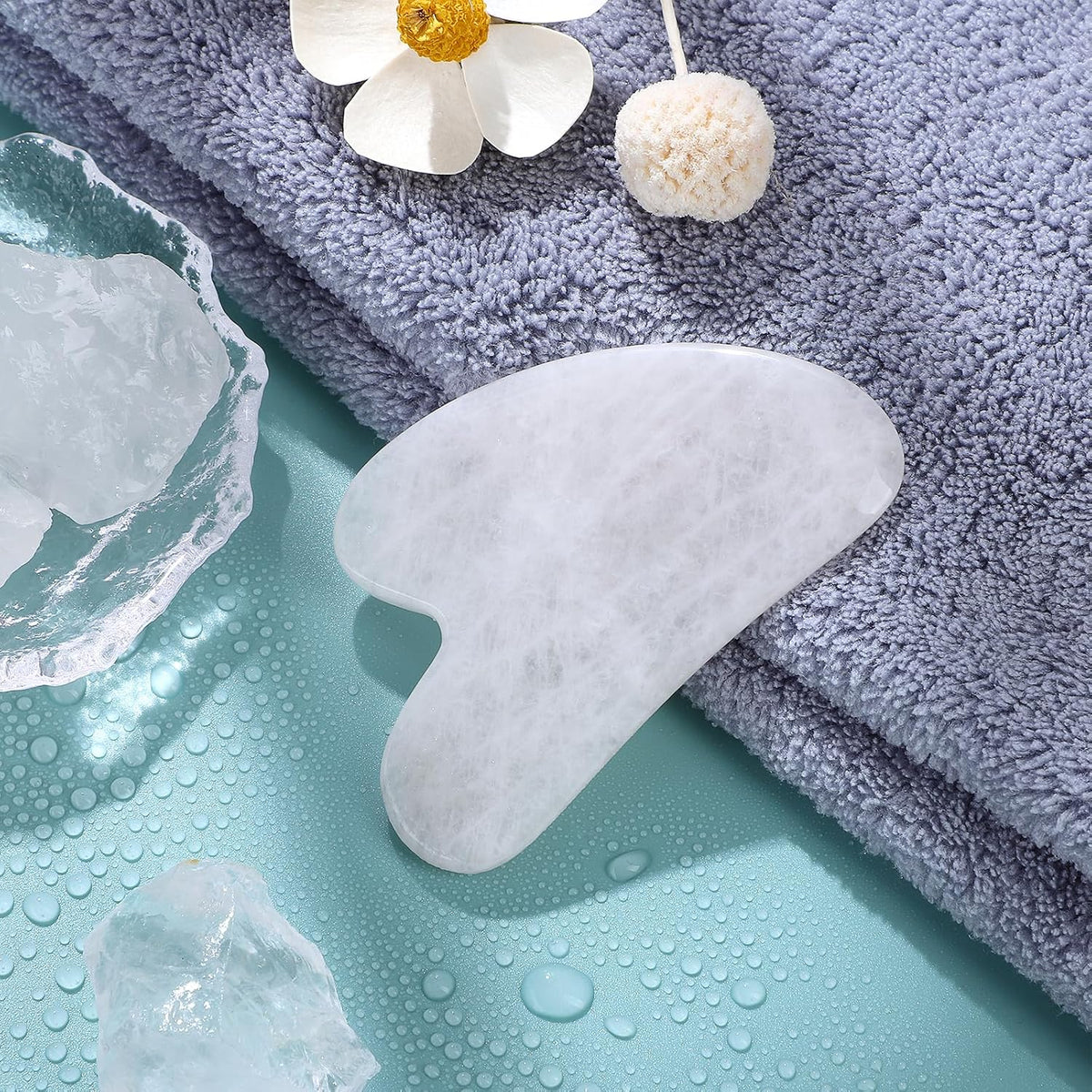 rosenice Gua Sha Facial Tools Guasha Tool Gua Sha Jade Stone Manual Massage Sticks for Jawline Sculpting and Puffiness Reducing for Face Body Tensions Reduce Festive Gifts