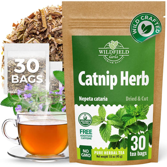 30 Bags Catnip Tea Catnip Herb Tea (Nepeta L.) - 30 Count 1.5g Bags Cat Nip Leaf Herb Hierba Gatera