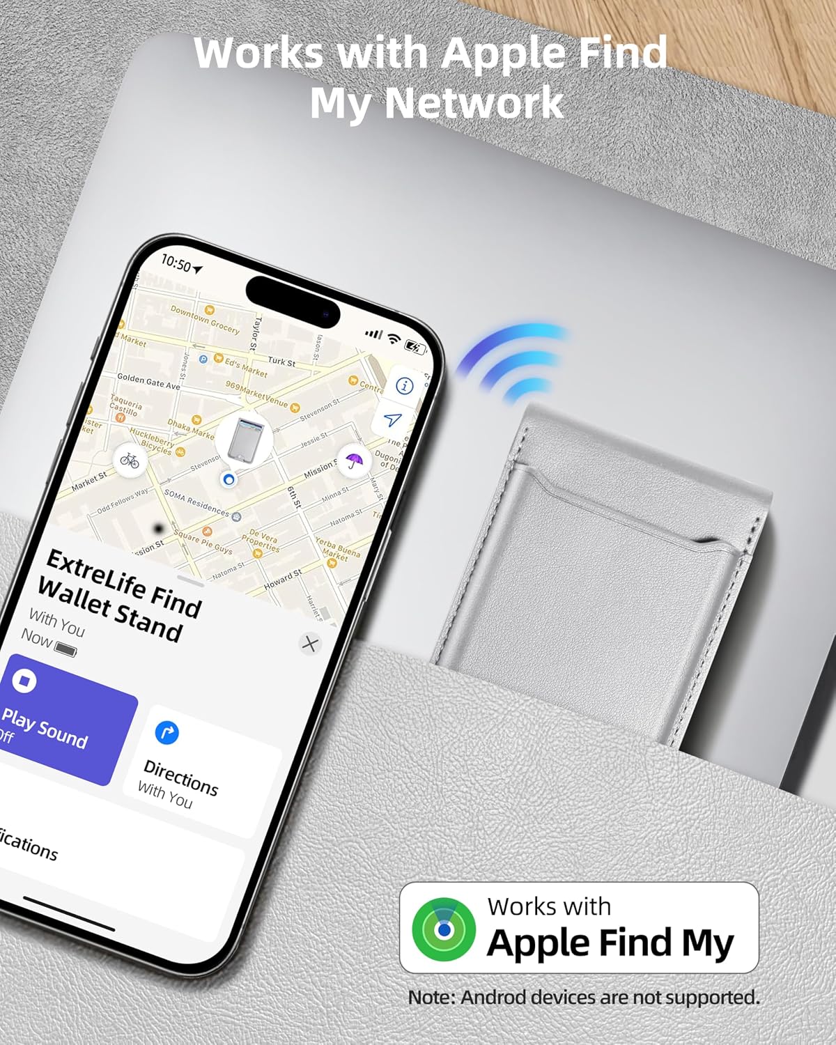 ExtreLife for Magsafe Wallet, Works with Apple Find My, 6 Cards Holder
