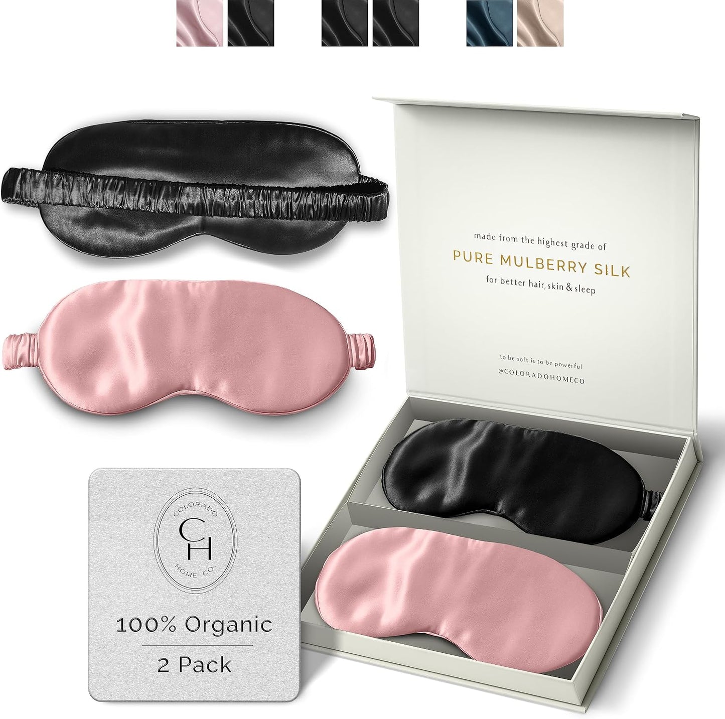 SUNDAYSILKS™ | Adjustable Silk Sleep Mask for Side Sleeper | Cloud-Like Comfort, Weighted for Deep Sleep | Soft Sleep Face Mask for Women & Men, Full Blackout, Cooling Silk Eye Mask for Sleeping