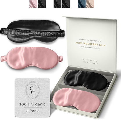 SUNDAYSILKS™ | Adjustable Silk Sleep Mask for Side Sleeper | Cloud-Like Comfort, Weighted for Deep Sleep | Soft Sleep Face Mask for Women & Men, Full Blackout, Cooling Silk Eye Mask for Sleeping