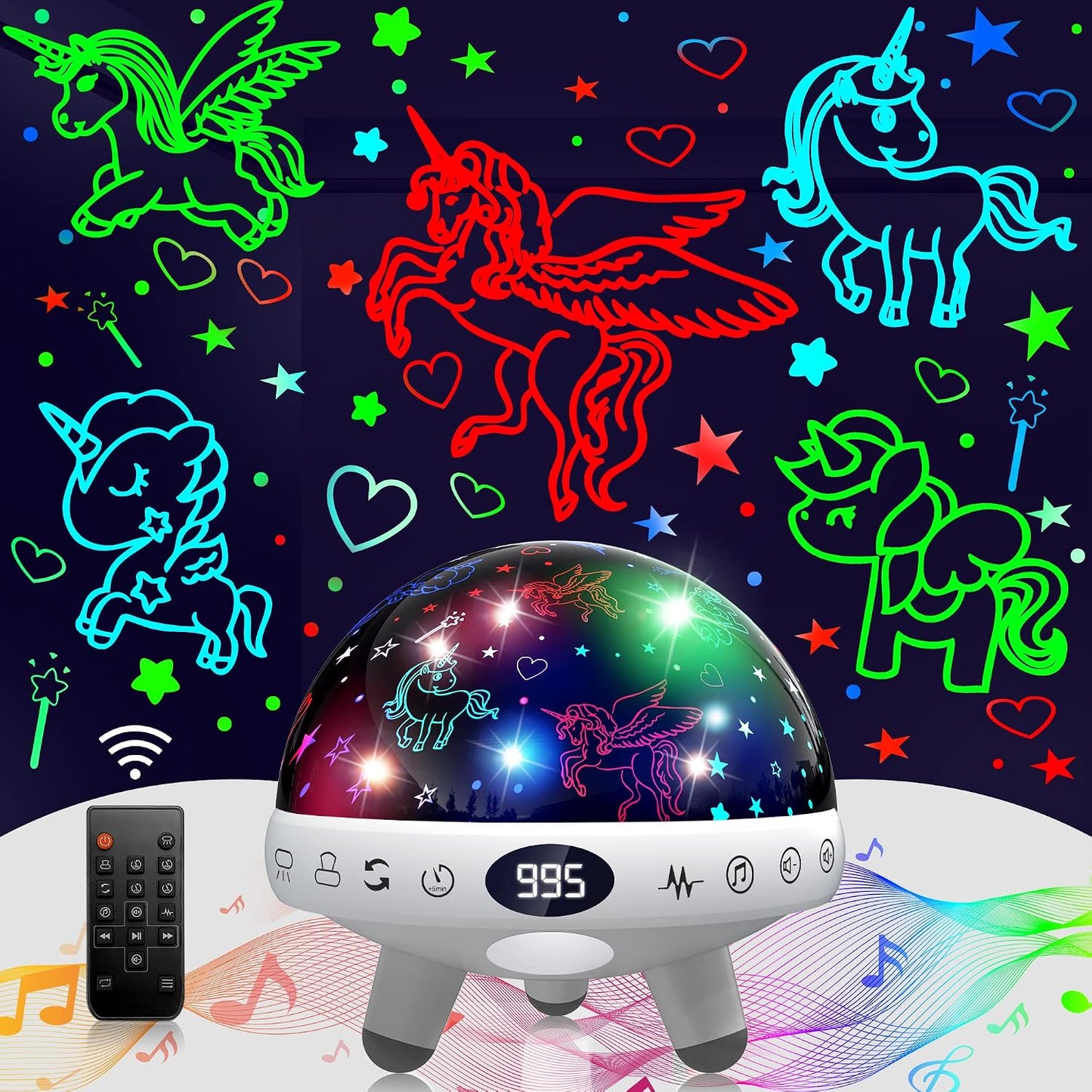 YACHANCE Kids Sound Machine with Night Light Projector,29 Soothing Sounds Baby Night Light Star Projector for Kids Room,White Noise Machine for Baby Sleeping Soother,Nursery Lamp,Bedroom Decor