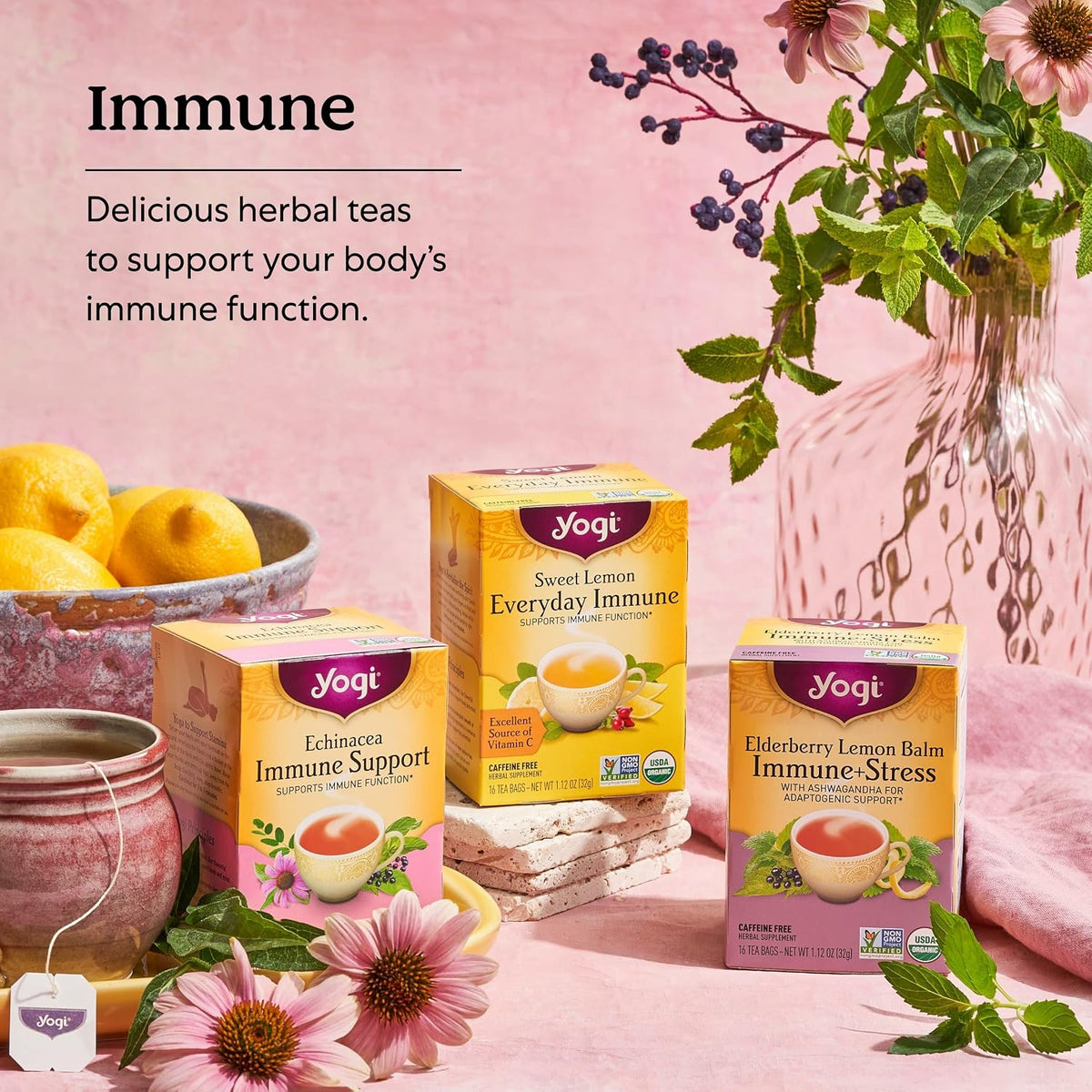 Yogi Cozy Cardamom Immune and Sleep Tea, 16 Tea Bags (6 Pack)