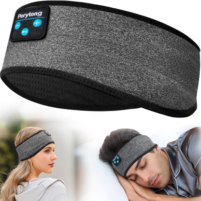 Perytong Sleep Headphones Wireless, Bluetooth Sports Headband Headphones with Ultra-Thin HD Stereo Speakers Perfect for Sleeping,Workout,Jogging,Yoga,Insomnia, Air Travel, Meditation (Grey)