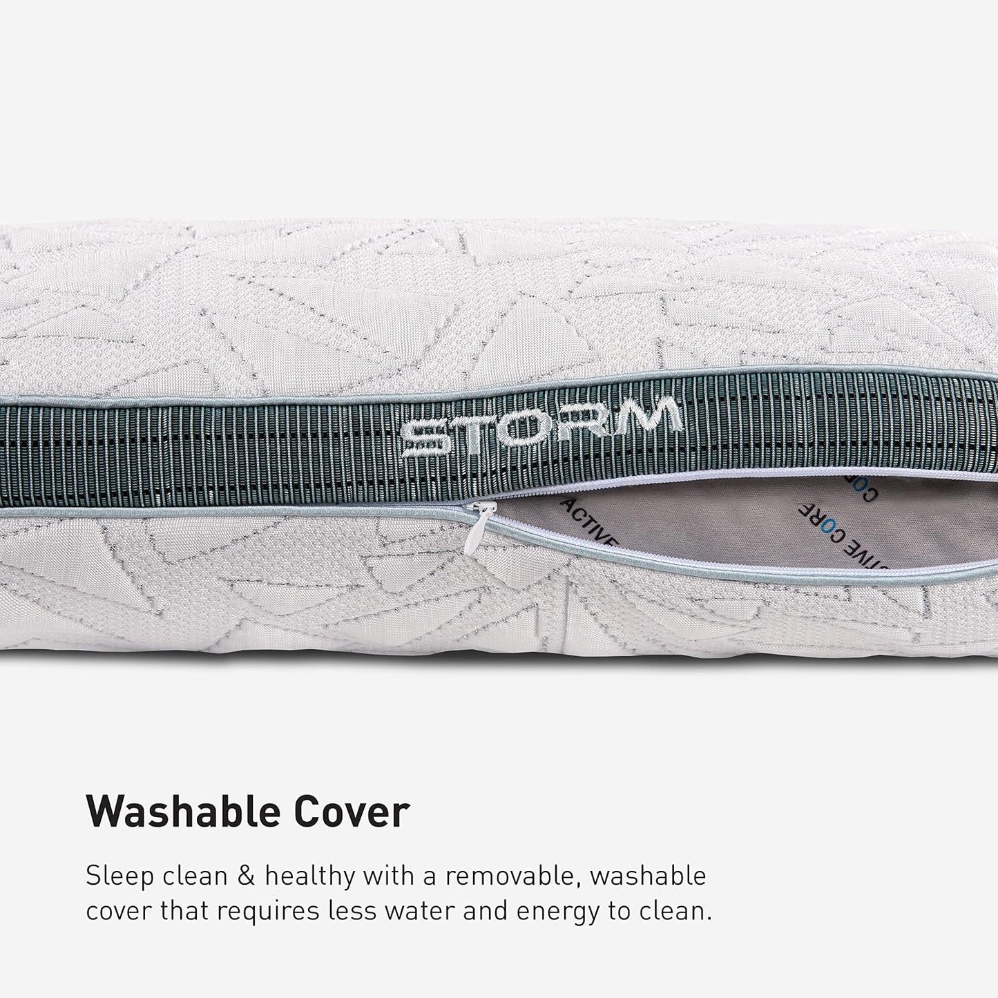Bedgear Storm Performance Pillow, 1.0 Cooling Pillow for Side Sleepers, Medium Firm Support, Ver-Tex Cooling Cover, Air-X Mesh, Washable