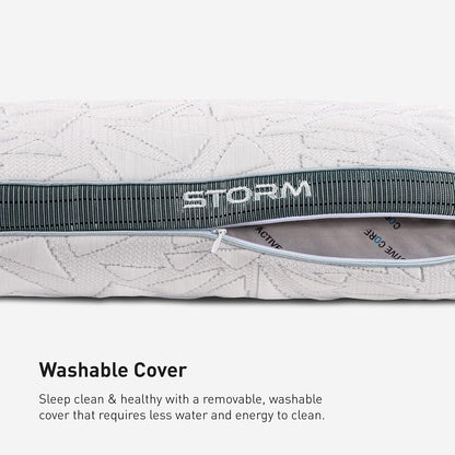Bedgear Storm Performance Pillow, 1.0 Cooling Pillow for Side Sleepers, Medium Firm Support, Ver-Tex Cooling Cover, Air-X Mesh, Washable