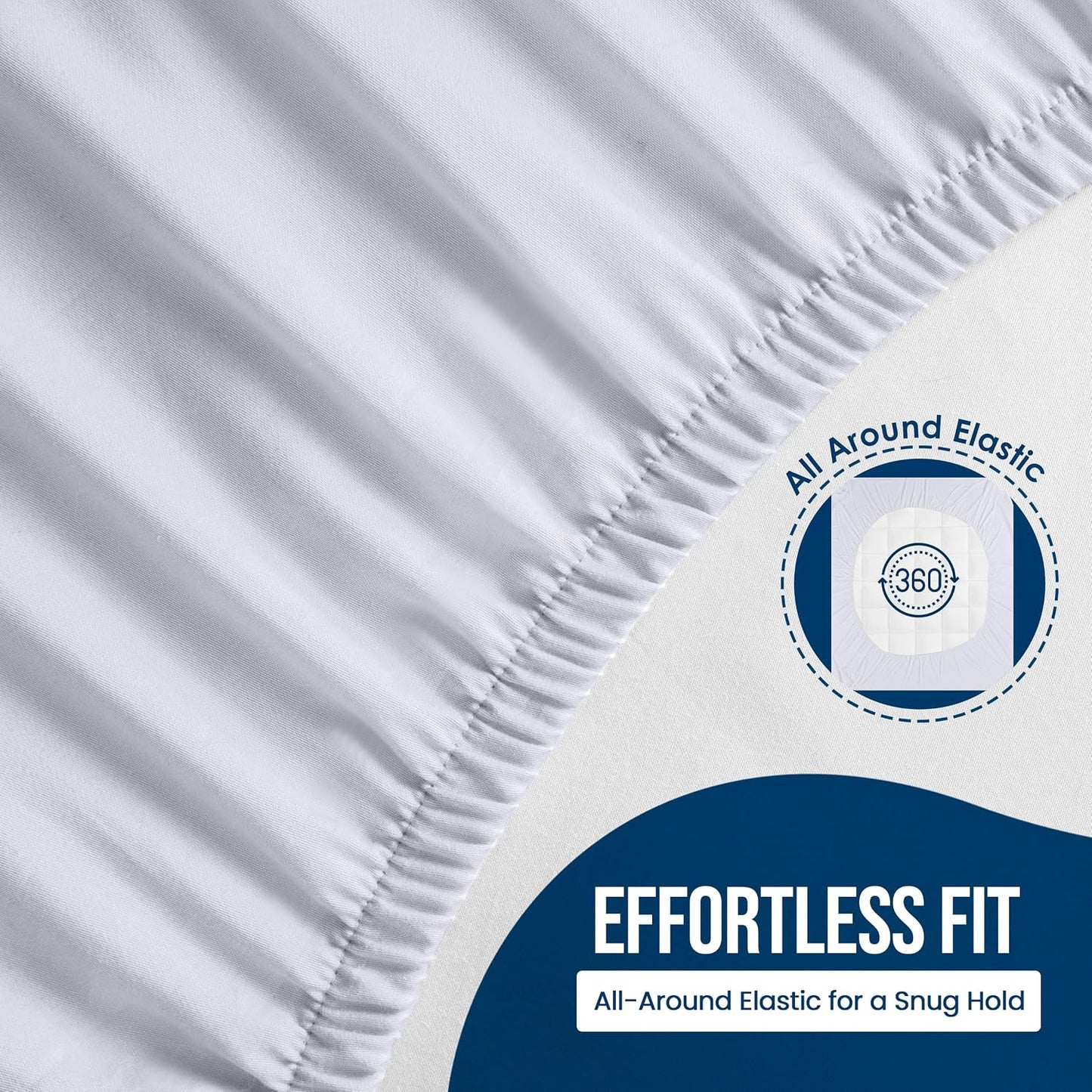 Queen Size Mattress Protector Waterproof, Premium 200 GSM Terry Mattress Cover, Soft & Breathable Bed Cover, Fitted Sheet Style Stretchable Deep Pockets 17" by Utopia Bedding (White)