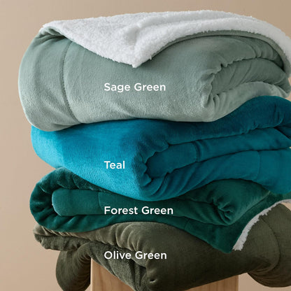 Bedsure GentleSoft Sherpa Fleece Throw Blanket for Couch, Non-Heated, Thick & Warm Cozy Blanket for Winter, Soft Fuzzy Plush Throw Gifts for Women and Men, Grey, 50x60 Inches