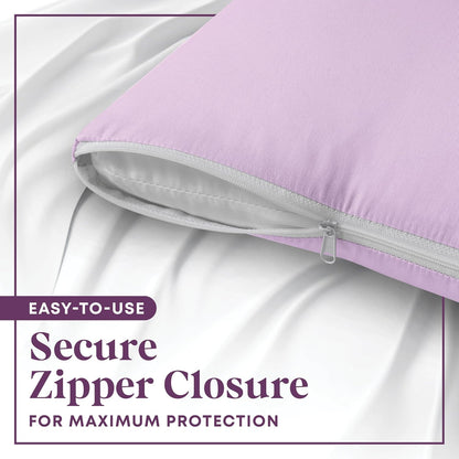 CirclesHome Pillow Protectors 4 Pack Standard Zippered - 100% Cotton Breathable Pillowcases - Protects Pillows from Dirt, Dust and Debri (Standard - Set of 4 - 20x26)
