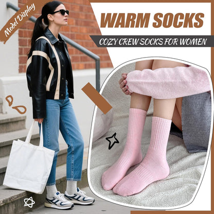 EBMORE Merino Wool Socks for Women Hiking Thermal Warm Winter Thick Boot Cozy Crew Comfy Work Socks for Ladies 5 Pairs