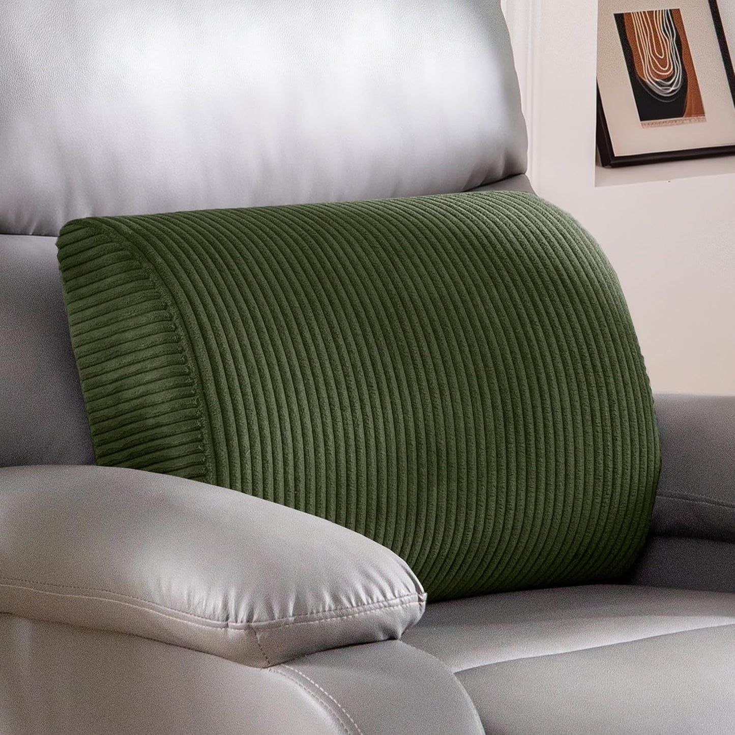 HIGOGOGO Lumbar Support Pillow for Recliner Chair/Accent Chair/Couch, Memory Foam Back Support Cushion for Elderly, Recliner Cushions for Back Rest, Pain Relief, Reading, Washable Cover, Dark Grey