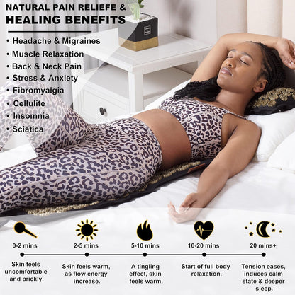 UNMERA Acupressure Mat and Pillow Set,Natural Premium Linen & Coconut Fiber Filling,for Back/Neck Pain Relief, Sciatic, Headache and Muscle Relaxation, Comes with Carrying Bag
