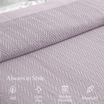 Threadmill Travel Blanket Cotton Viscose from Bamboo - Airplane Premium Soft Flight Grey Throw Blanket in Cloth Bag (Grey Color) Compact & Portable Blanket for Travel, Car, Picnic & Camping