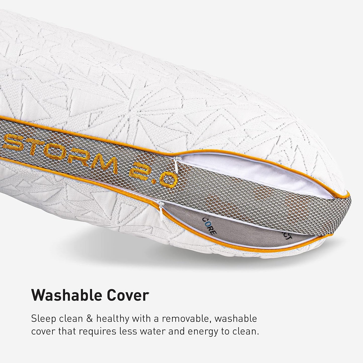 Bedgear Storm Performance Pillow, 1.0 Cooling Pillow for Side Sleepers, Medium Firm Support, Ver-Tex Cooling Cover, Air-X Mesh, Washable